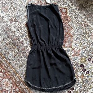 Zadig and Voltaire size 2 black slip dress with butterflies